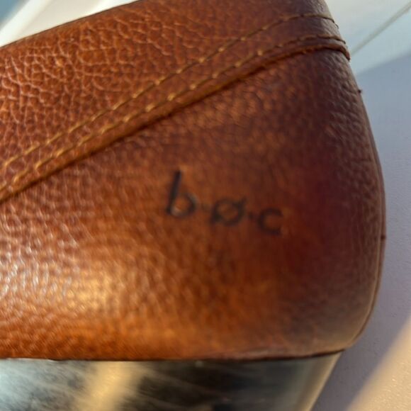 BOC New Celoisa Brown Leather Stacked Heel Side Zip Booties Boots Size 10 42 - Picture 10 of 10